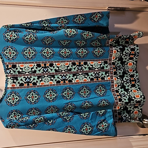 Carolyn Taylor teal bohemian oversized top size M - Picture 7 of 7